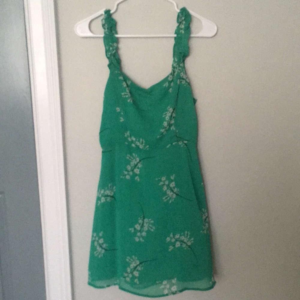 Green dress with floral accents Size Small